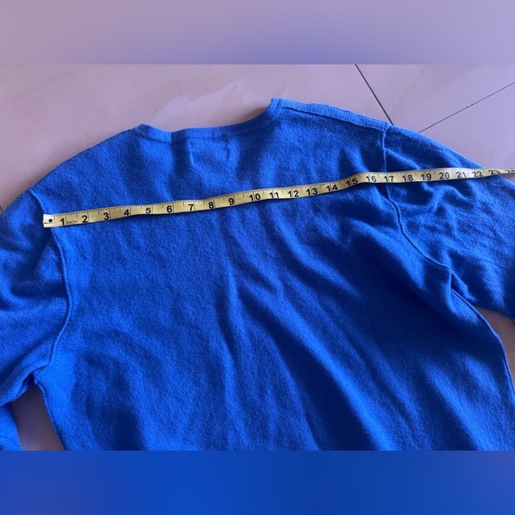 INC International Concepts Merino Wool sweater Blue V Neck soft long sleeve - Picture 5 of 14